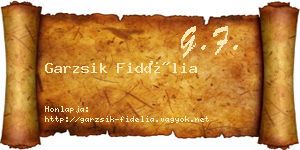 Garzsik Fidélia névjegykártya